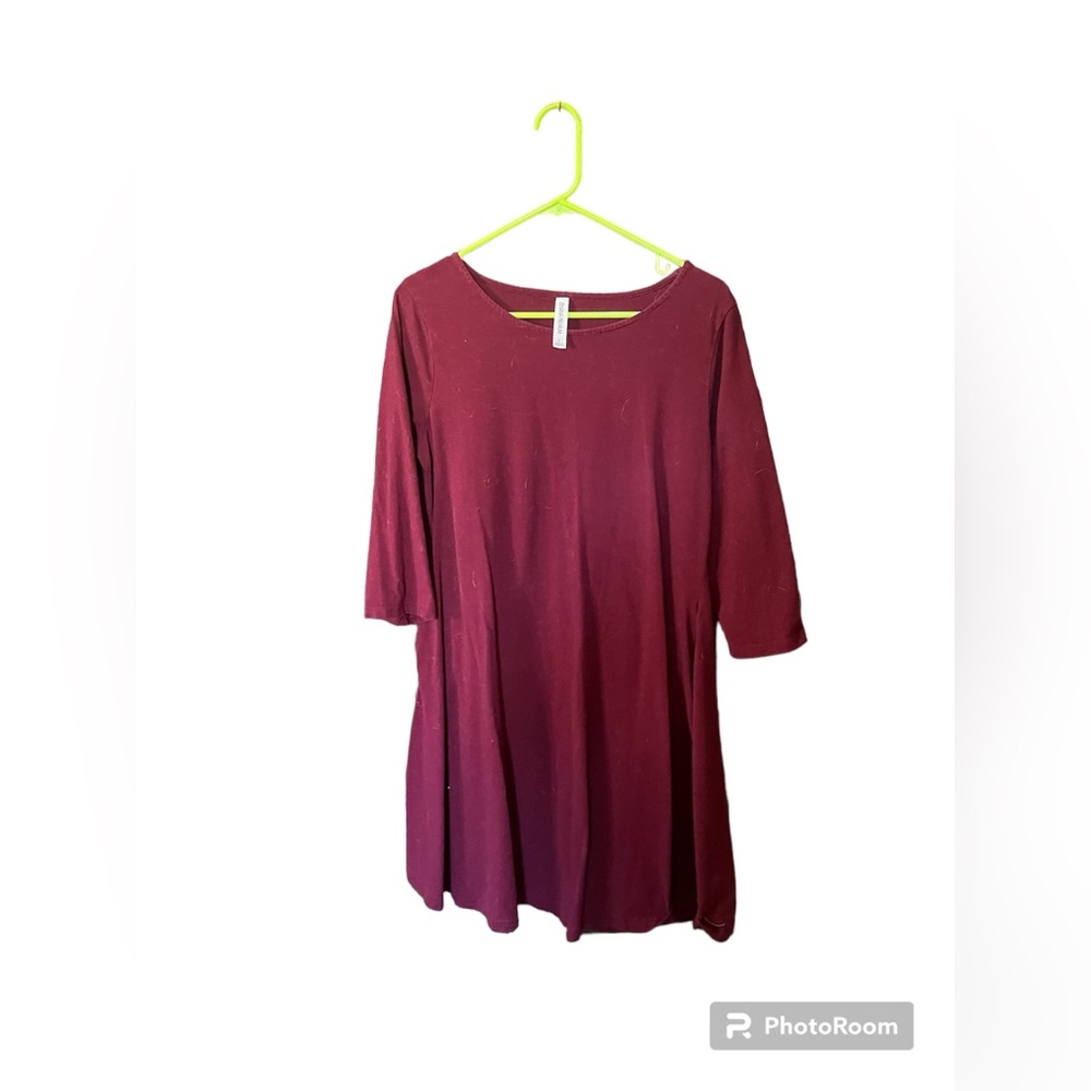 Maroon yoke neck dress/tunic